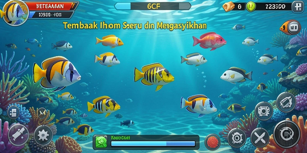 Screenshot gameplay 6CF menampilkan aksi seru dalam Tembak Ikan.