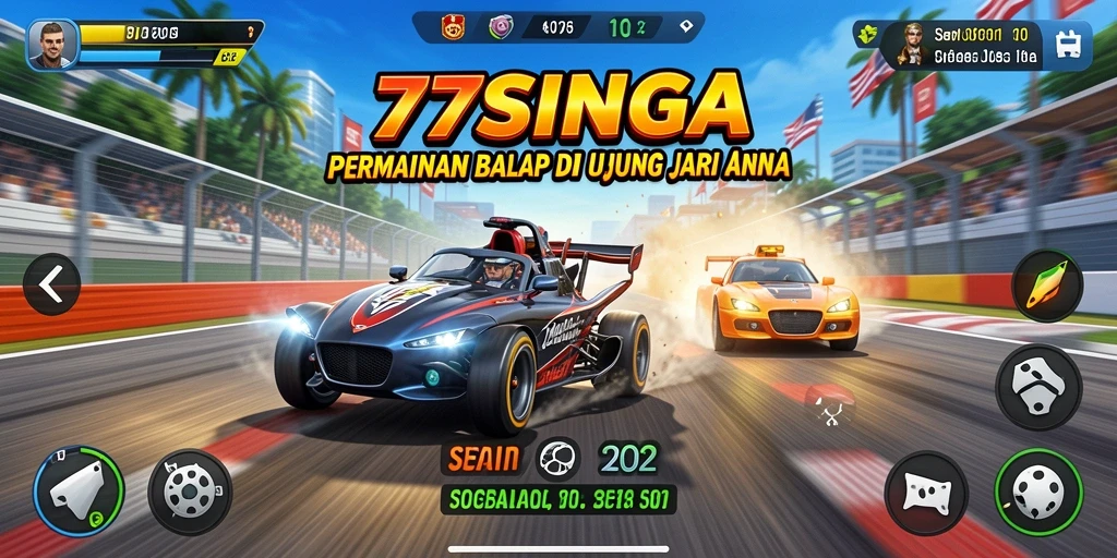 Tangkapan layar gameplay 77SINGA yang menampilkan momen balap mendebarkan.