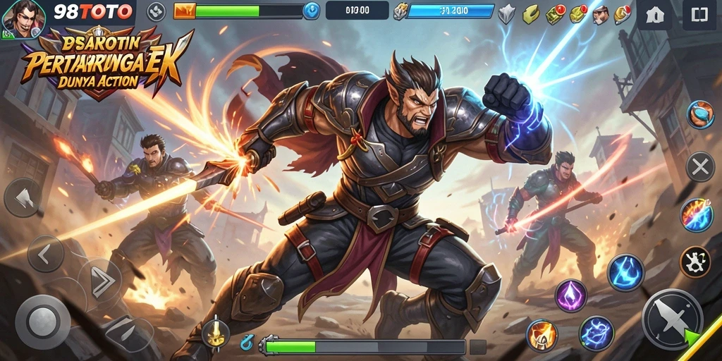 Gameplay seru dalam 98TOTO dengan aksi bertarung yang mendebarkan.