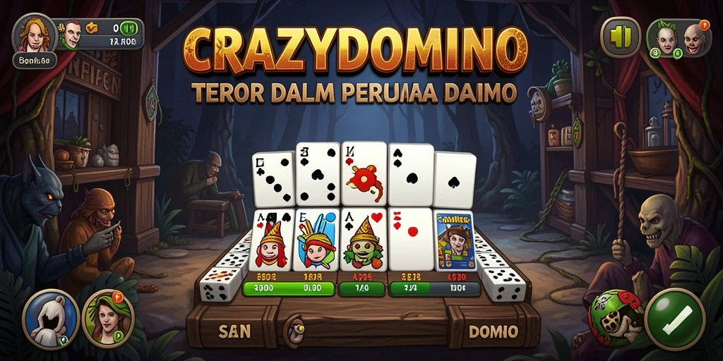 Screenshot gameplay menyeramkan dari CRAZYDOMINO yang menampilkan ketegangan.