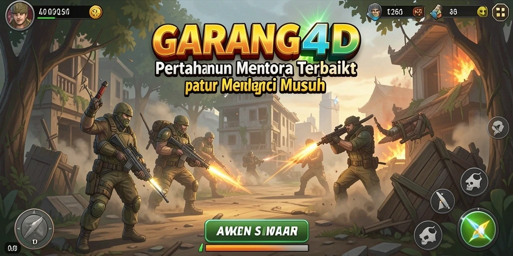 Screenshot yang menunjukkan gameplay seru dari GARANG4D dengan menara dan musuh.