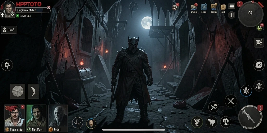 Gameplay menegangkan HPTOTO yang penuh dengan kegelapan dan monster.