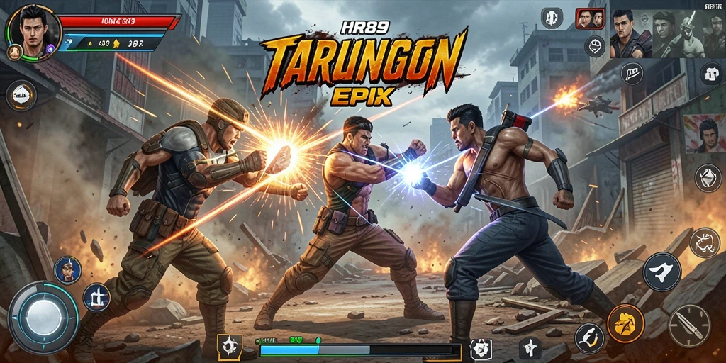 Tampilan gameplay HR89 yang menegangkan saat pertarungan.