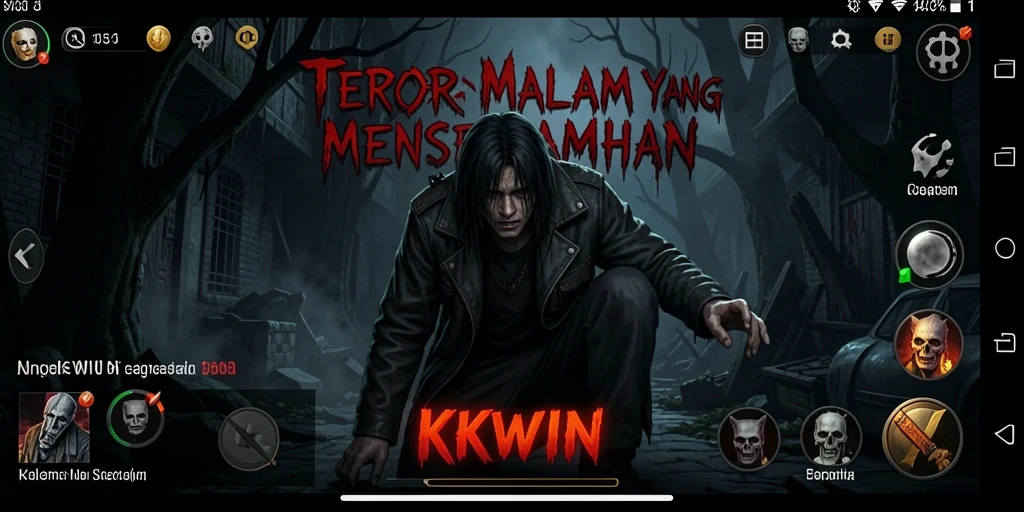 Tangkapan layar gameplay KKWIN yang menampilkan suasana menyeramkan.