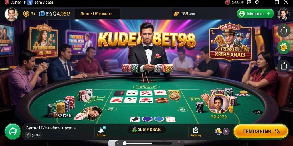 Tampilan gameplay Live Casino yang mengasyikkan di KUDETABET98.