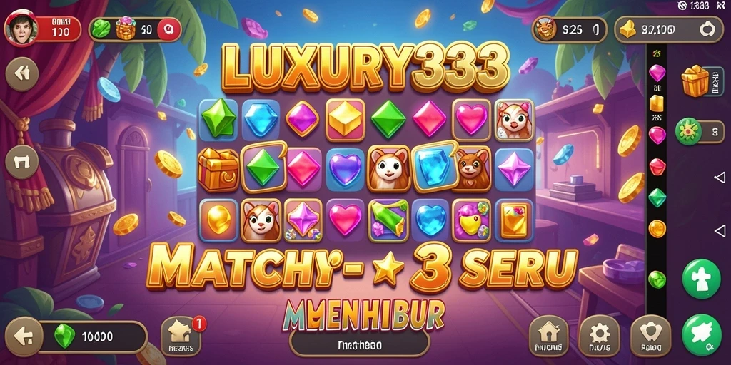Screenshot gameplay LUXURY333 yang menunjukkan keseruan mencocokkan item.