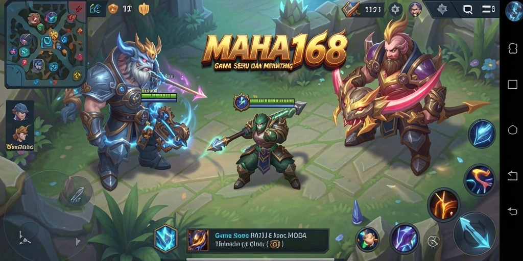 Screenshot gameplay MOBA yang menarik dan dinamis dari MAHA168.