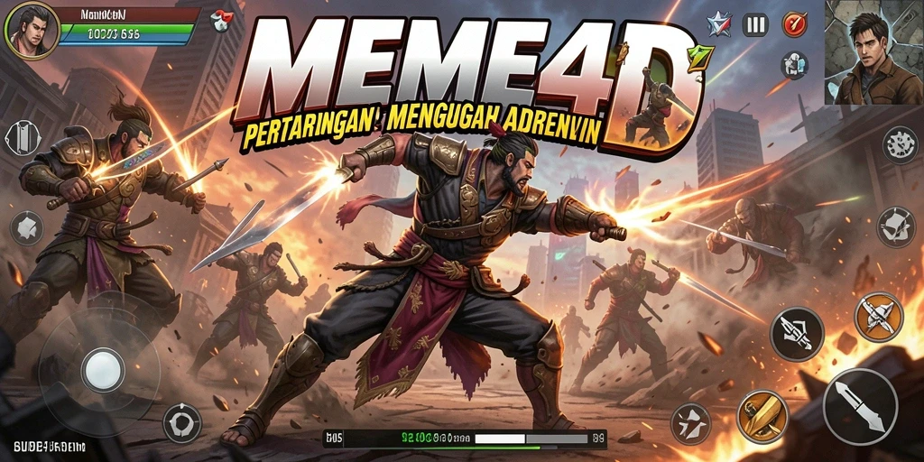 Tangkapan layar gameplay seru dari pertarungan hebat di MEME4D.