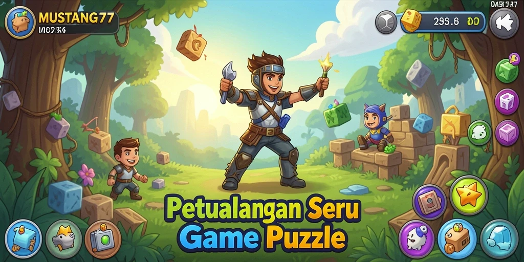 Tampilan gameplay <strong>MUSTANG77</strong> saat menyelesaikan teka-teki yang menarik.