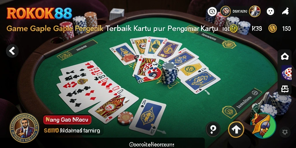 Tampilan gameplay seru dari game Gaple ROKOK88.