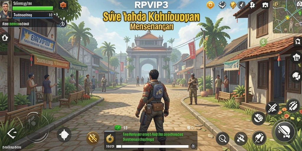 Tangkapan layar dari gameplay RPVIP3 yang menunjukkan simulasi kehidupan.