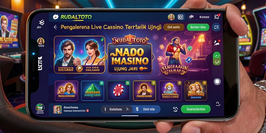 Screenshot RUDALTOTO menampilkan dealer langsung dan gameplay yang intens.