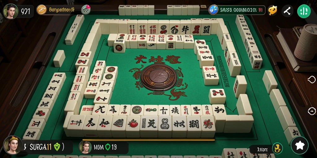 Tampilan gameplay Mahjong yang memukau dan penuh tantangan.
