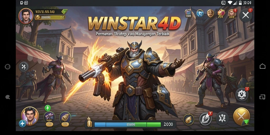 Tampilan gameplay seru dari WINSTAR4D dengan strategis dan manajemen sumber daya.